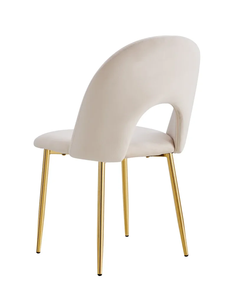 Chaise Teddy Structure Dorée Velours Style Classique