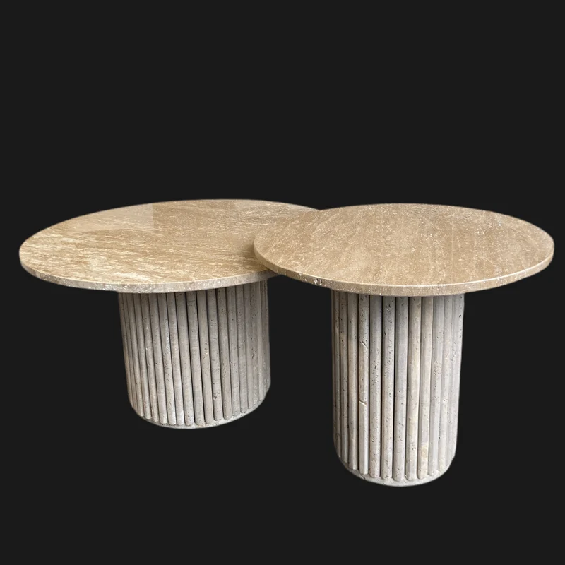 Table basse Travertin Octopus ronde 60cm