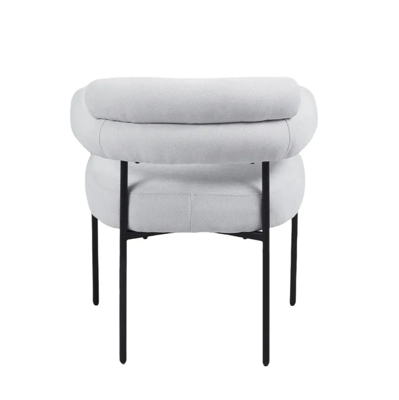 Chaise Bulle Accoudoir Structure Acier Noir tissu sergé gris