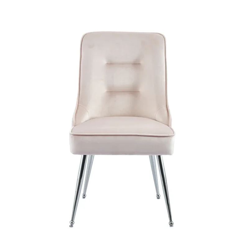 Chaise Zip Chrome velours rose