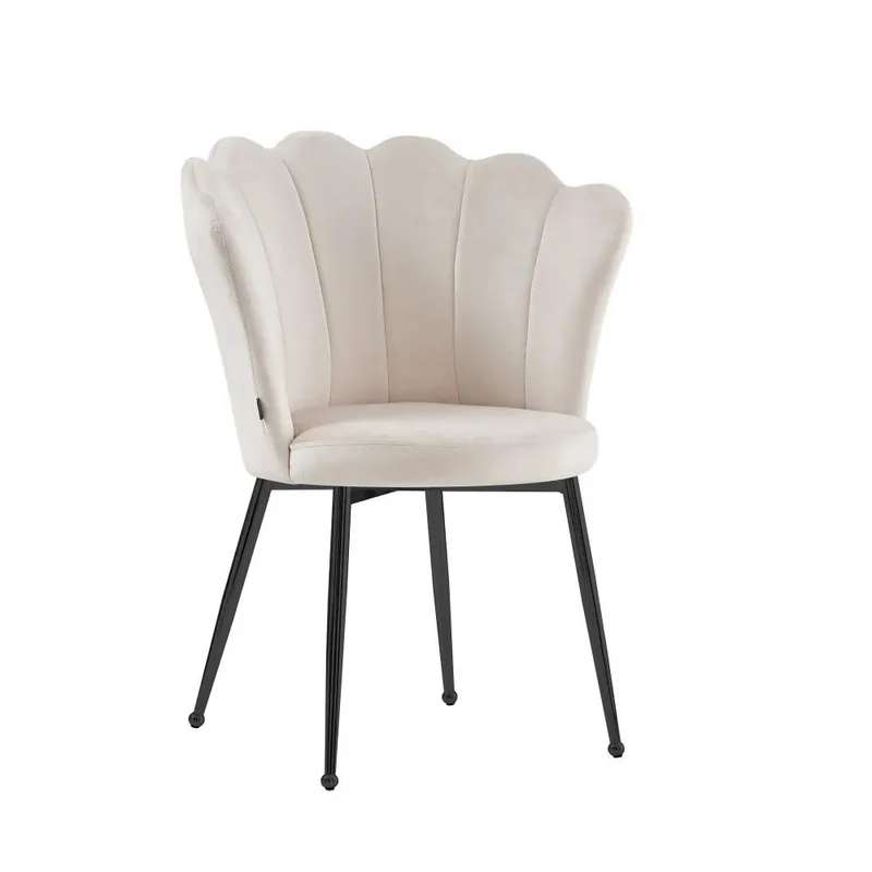 Chaise Quinconce Noir velours Beige