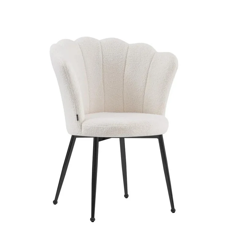Chaise Quinconce Noir velours Laine bouclée