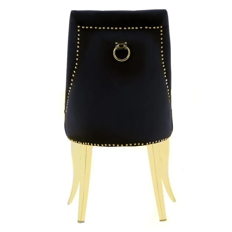 Chaise Anneau Or velours Noir