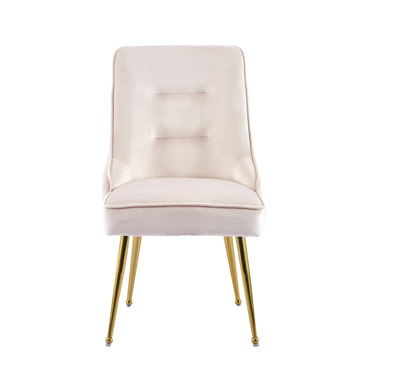 Chaise Zip Or velours rose