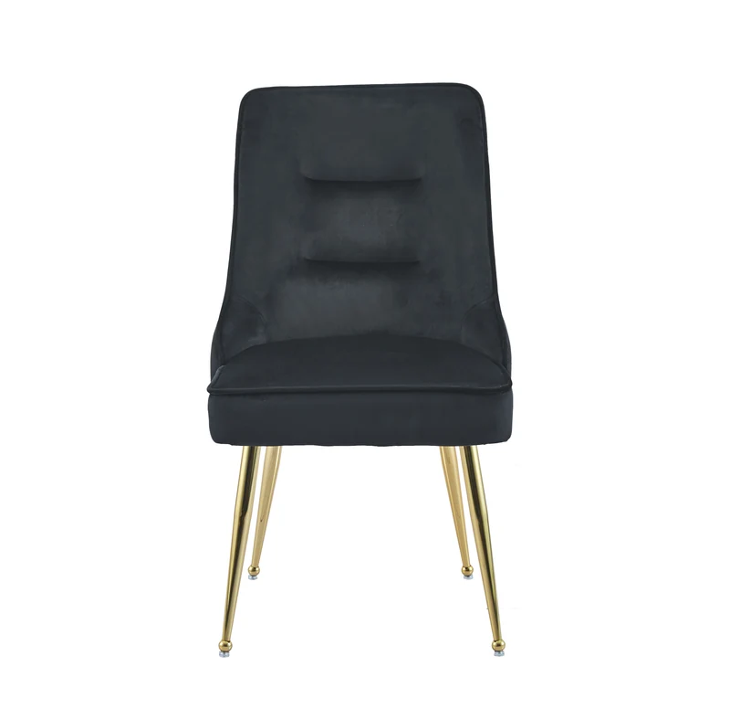 Chaise Zip Or velours noir