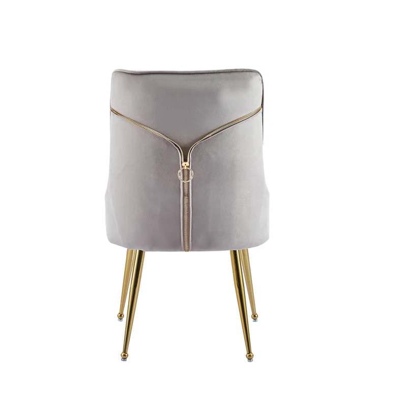 Chaise Zip Or velours moka