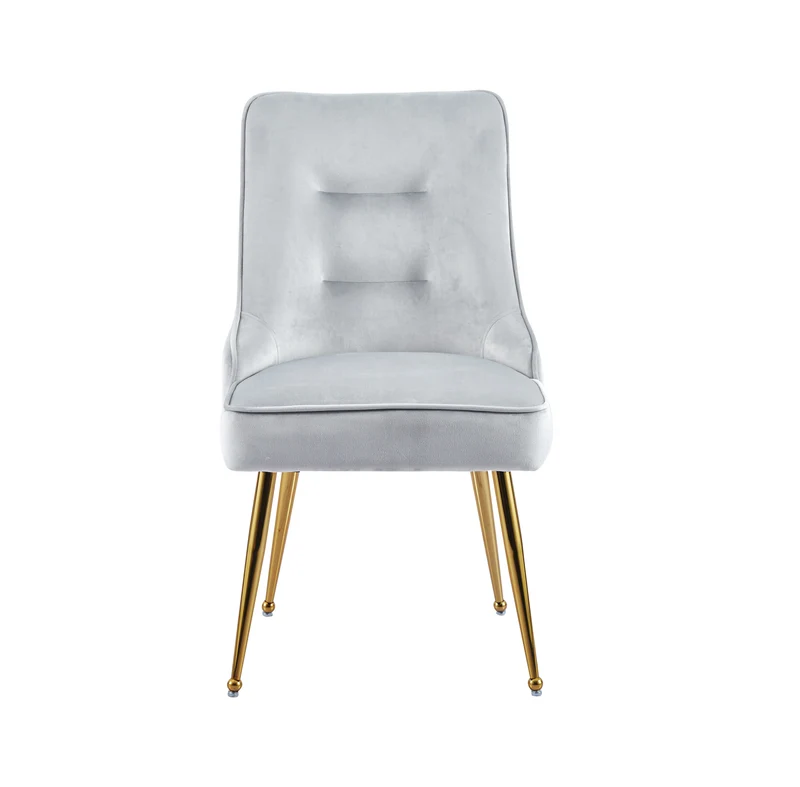 Chaise Zip Or velours gris