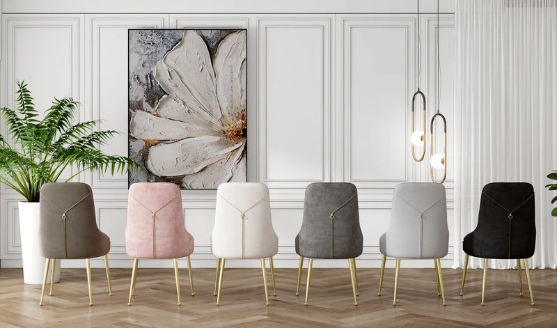 Chaise Zip Or velours beige