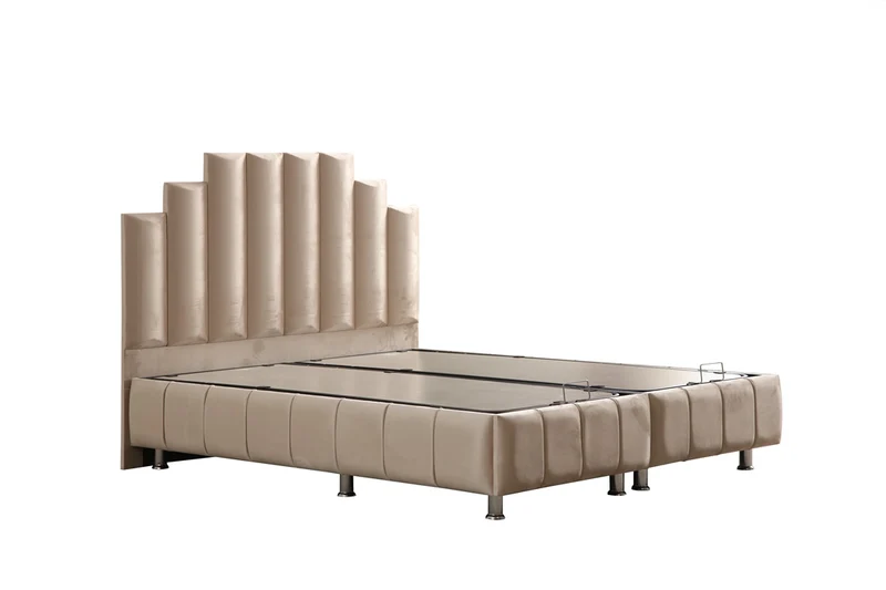 Lit Coffre POLO BEIGE - Velours