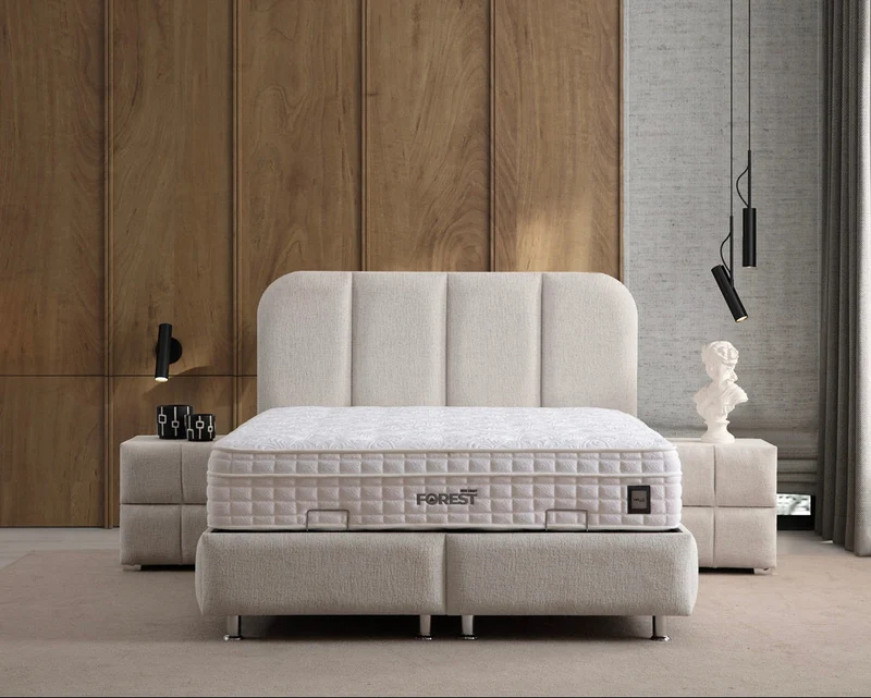 Lit Coffre ELEN BLANC CASSÉ - Chenille