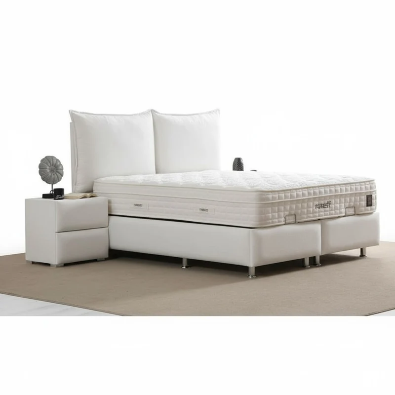 Lit Coffre MALIA BLANC CASSÉ - Velours