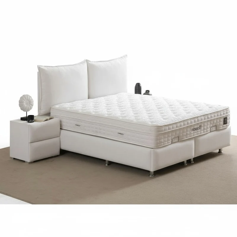 Lit Coffre MALIA BLANC CASSÉ - Velours