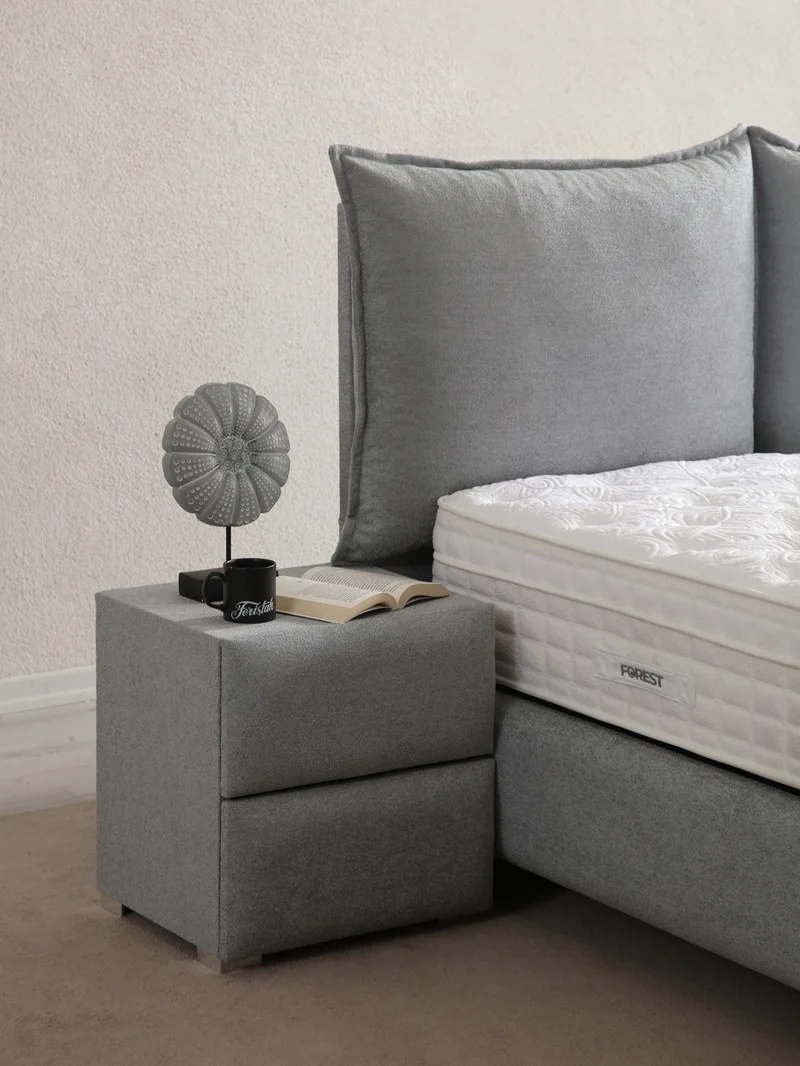 Lit Coffre MALIA GRIS FONCÉ - Velours