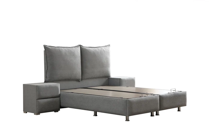 Lit Coffre MALIA GRIS FONCÉ - Velours