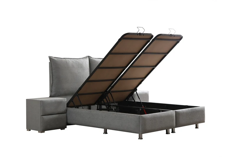 Lit Coffre MALIA GRIS FONCÉ - Velours