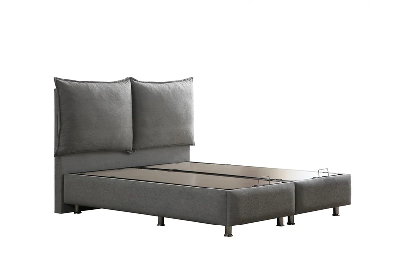 Lit Coffre MALIA GRIS FONCÉ - Velours