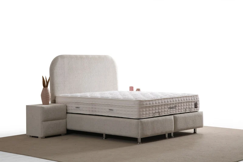 Lit Coffre Jade BLANC CASSÉ - Chenille
