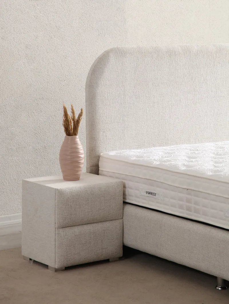 Lit Coffre Jade BLANC CASSÉ - Chenille
