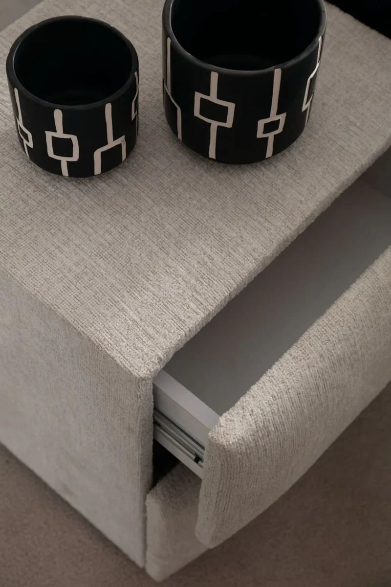 Lit Coffre Jade BLANC CASSÉ - Chenille