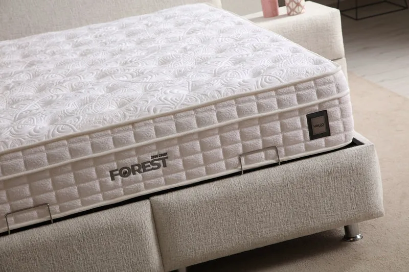 Lit Coffre Jade BLANC CASSÉ - Chenille
