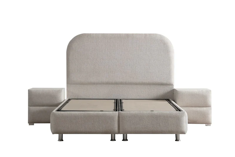 Lit Coffre Jade BLANC CASSÉ - Chenille