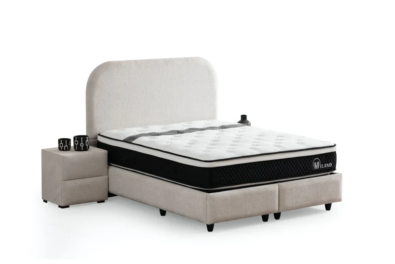 Lit Coffre Jade BLANC CASSÉ - Chenille
