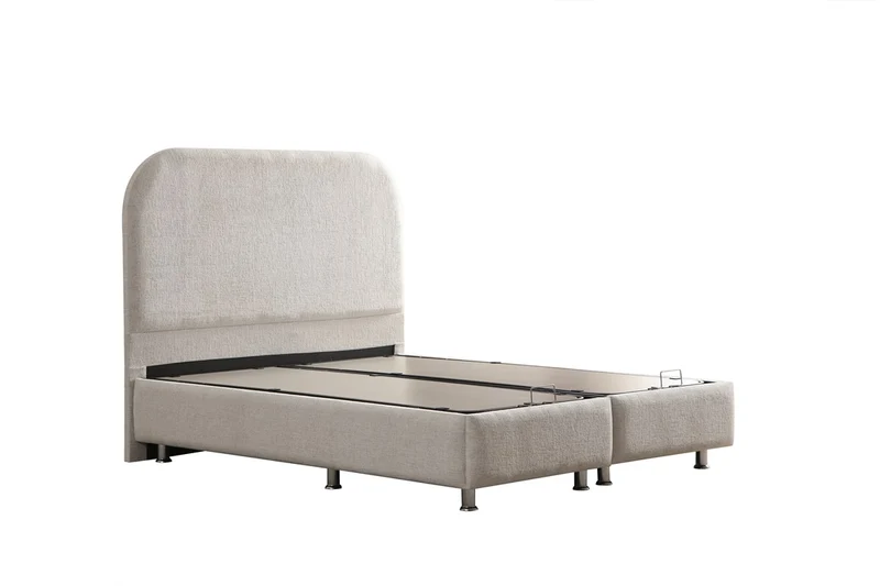 Lit Coffre Jade BLANC CASSÉ - Chenille