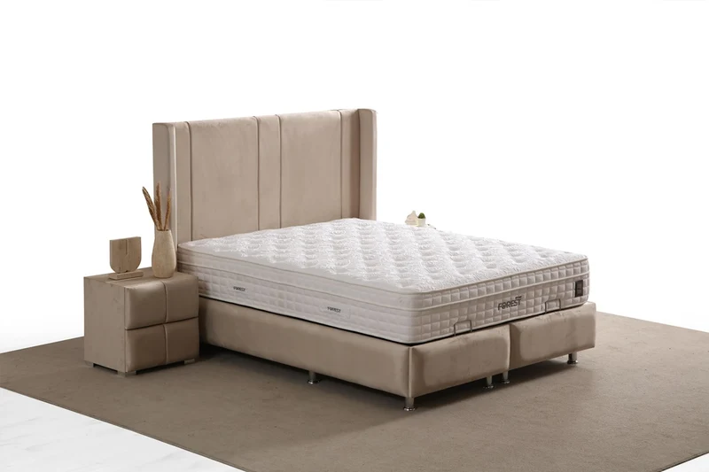 Lit Coffre Silia BEIGE - Velours