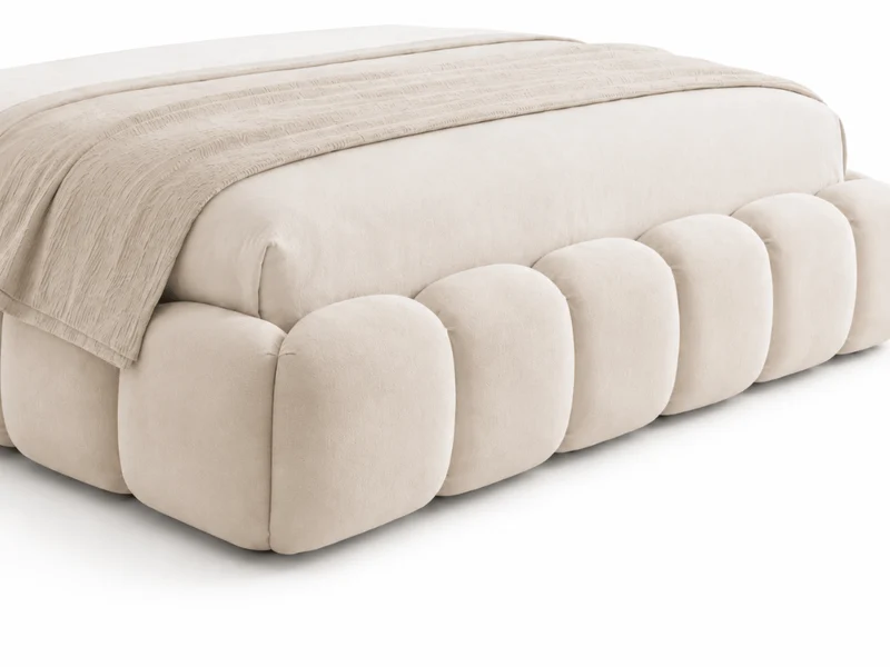 Lit coffre Romy – Design arrondi, tête de lit capitonnée & grand rangement