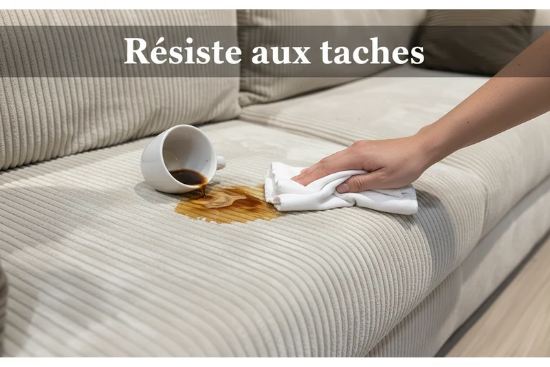 Canapé droit en velours côtelé - Lovy