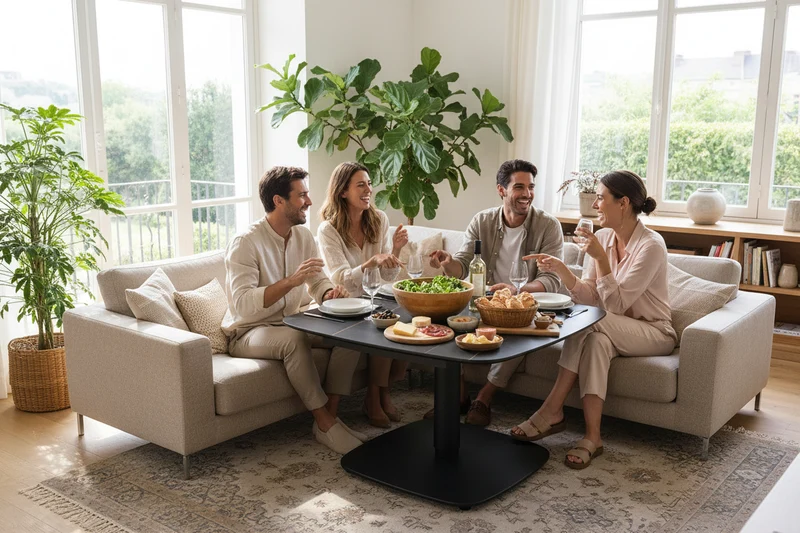 Table basse relevable en céramique – Concept