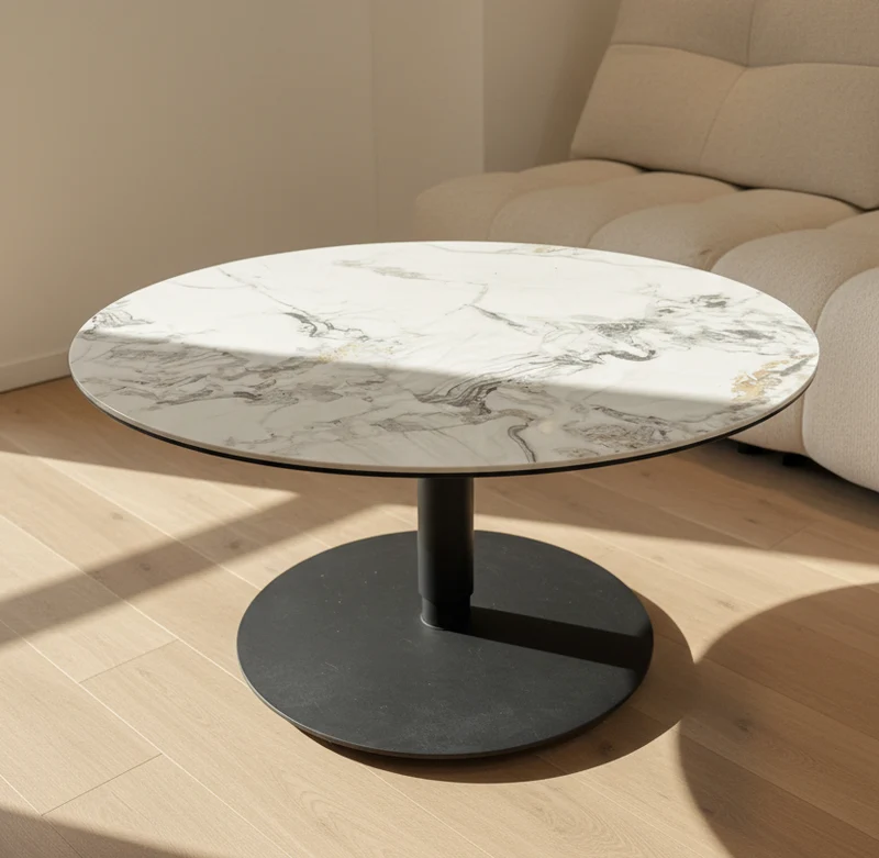 Table basse relevable en céramique – Concept