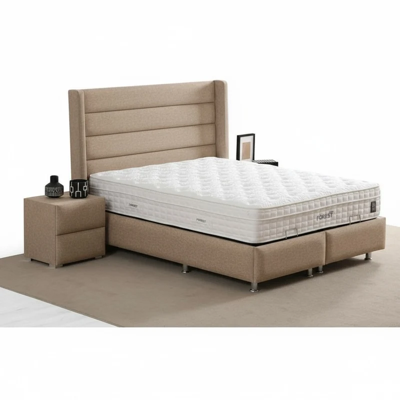 Lit Coffre EDEN BEIGE - Velours
