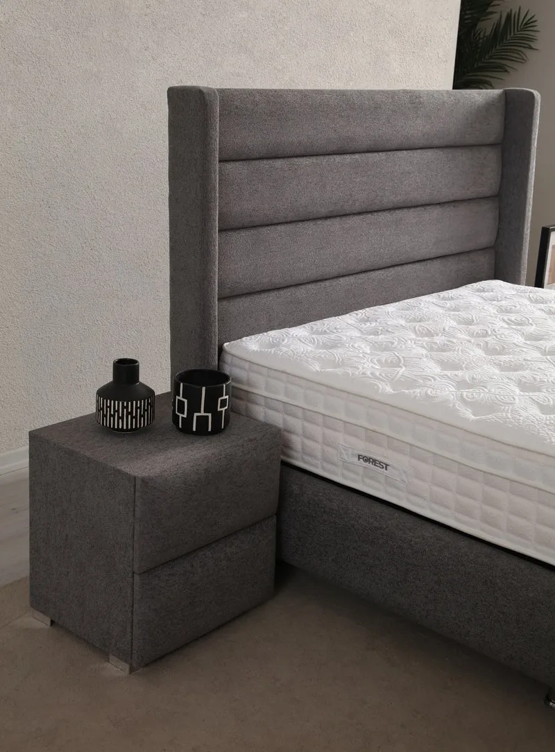 Lit Coffre EDEN GRIS FONCÉ - Velours