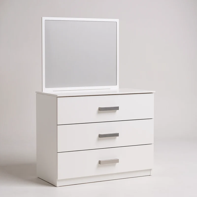 Coiffeuse 3 Tiroirs Gilina Blanc