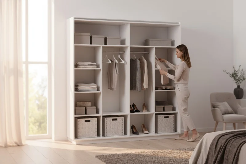 Armoire Dressing Rilona Beige