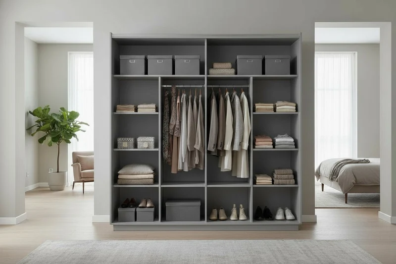 Armoire Dressing Rilona Gris