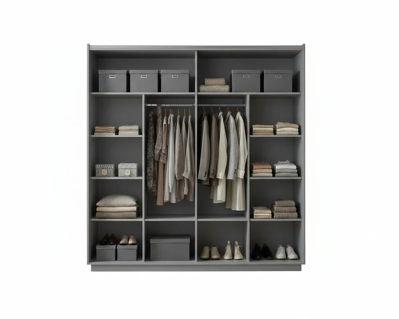 Armoire Dressing Rilona Gris