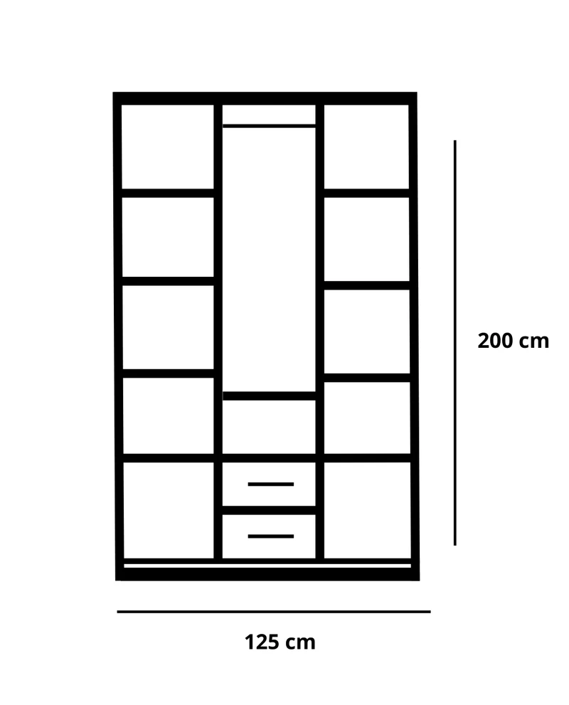 Armoire 3 Portes Nilona Gris