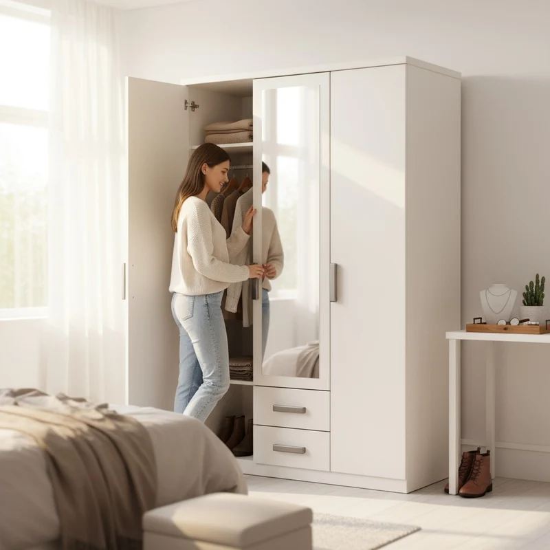 Armoire 3 Portes Nilona Blanc