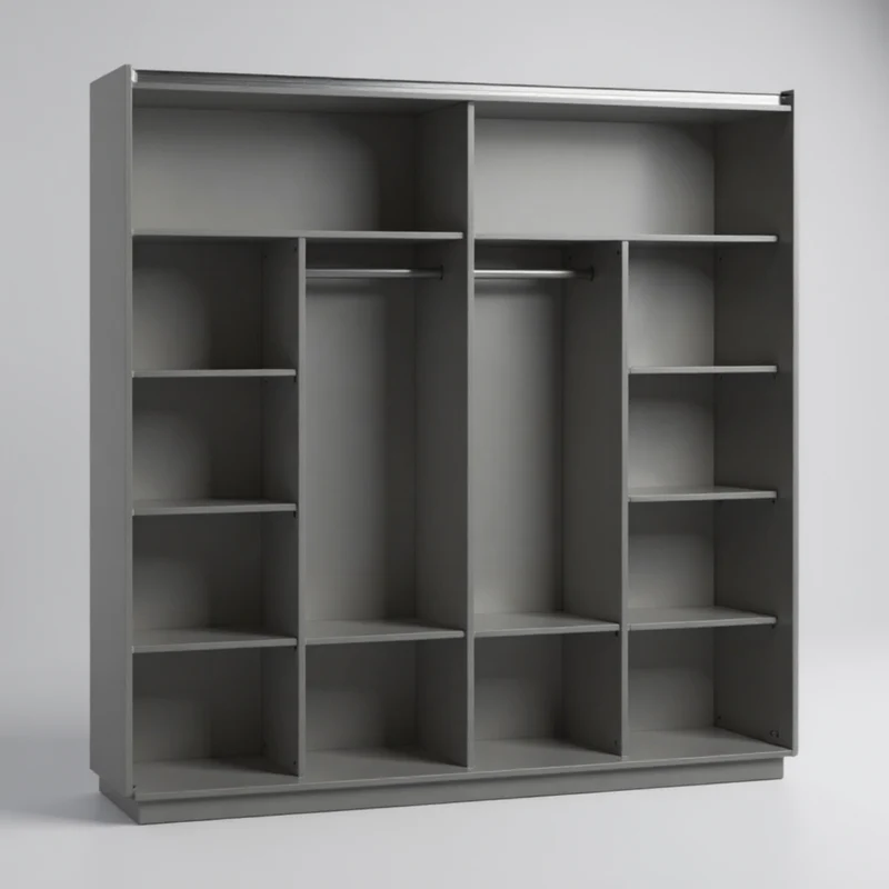 Armoire 2 Portes Coulissantes Lirona Gris