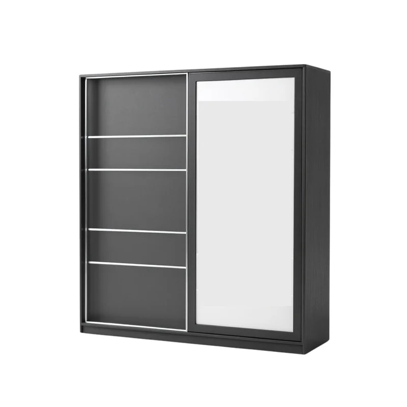 Armoire 2 Portes Coulissantes Lirona Gris