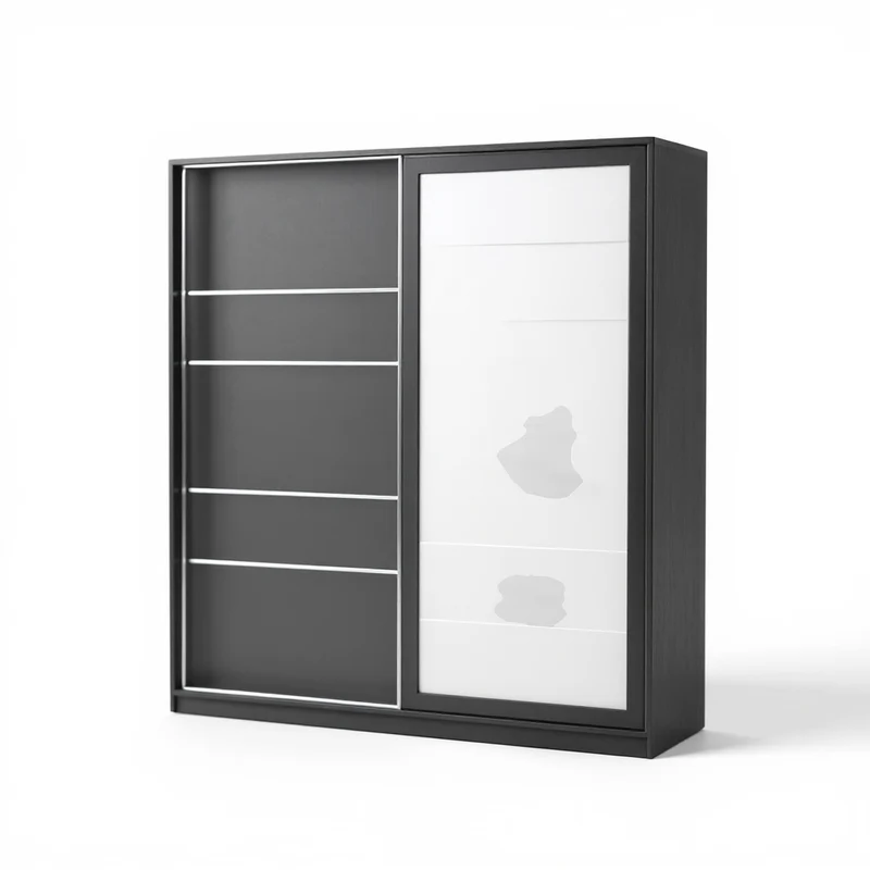 Armoire 2 Portes Coulissantes Lirona Gris