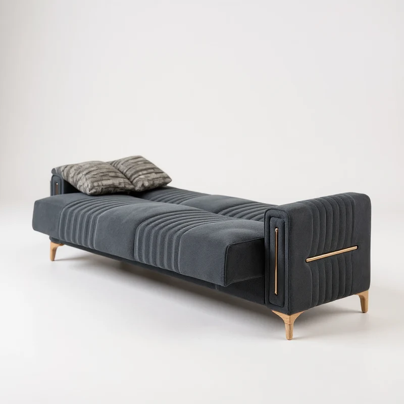 Canapé Convertible Morena Velours Noir