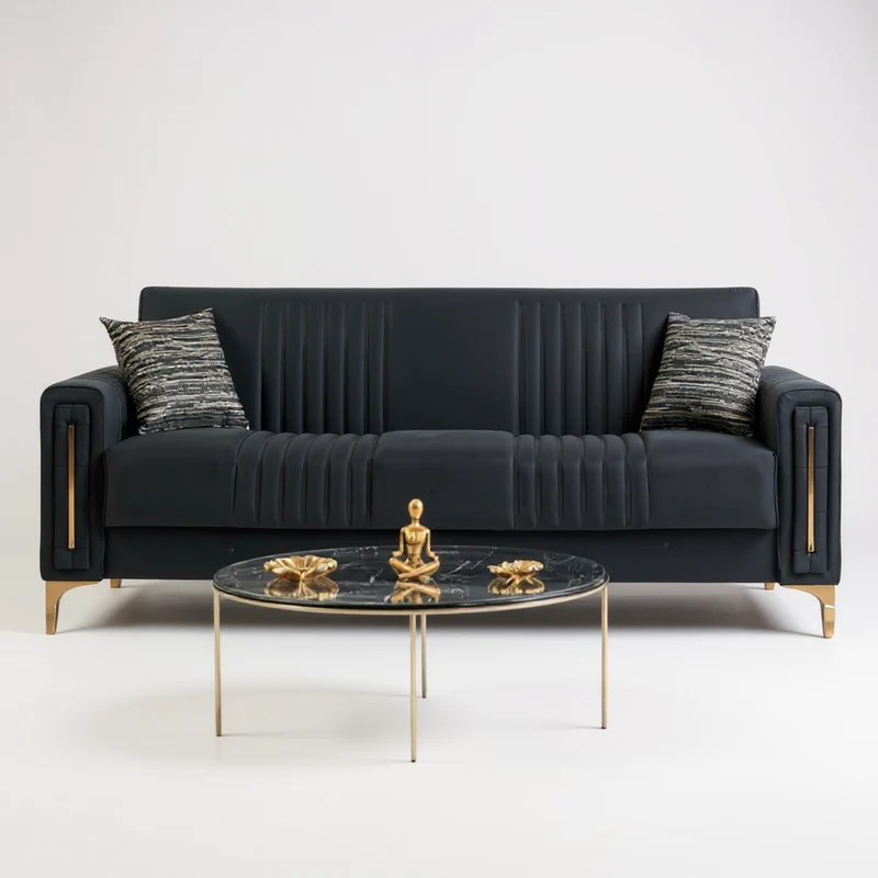 Canapé Convertible Morena Velours Noir