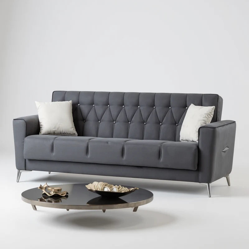 Canapé Convertible Kelebel Velours Gris