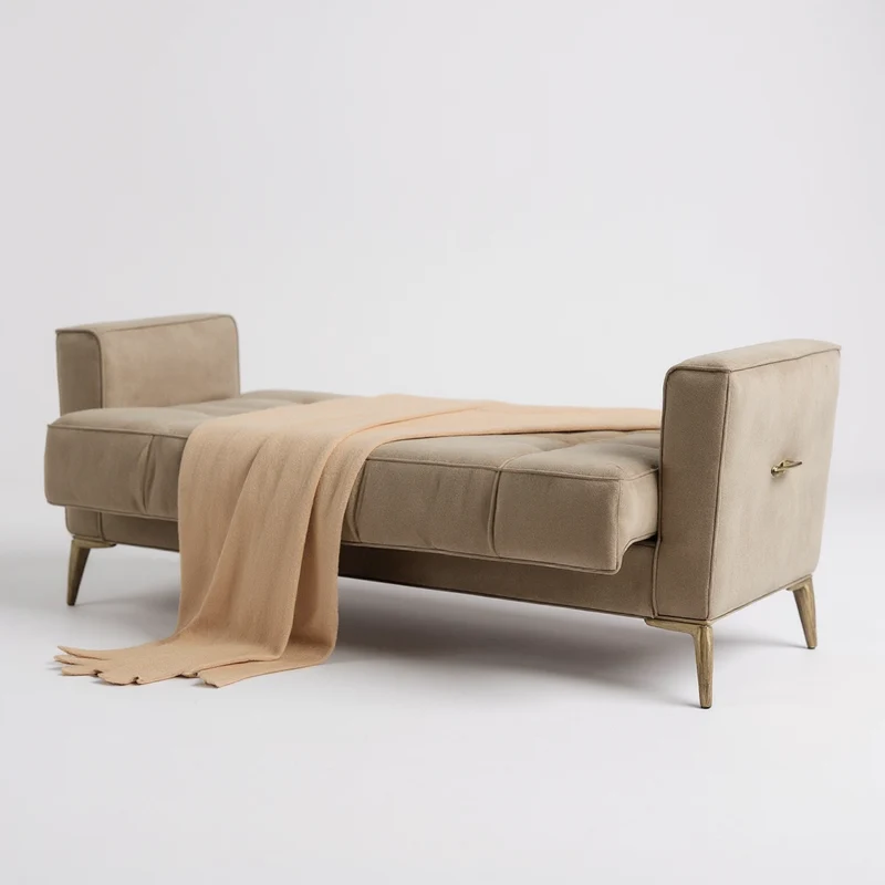 Canapé Convertible Kelebel Velours Beige