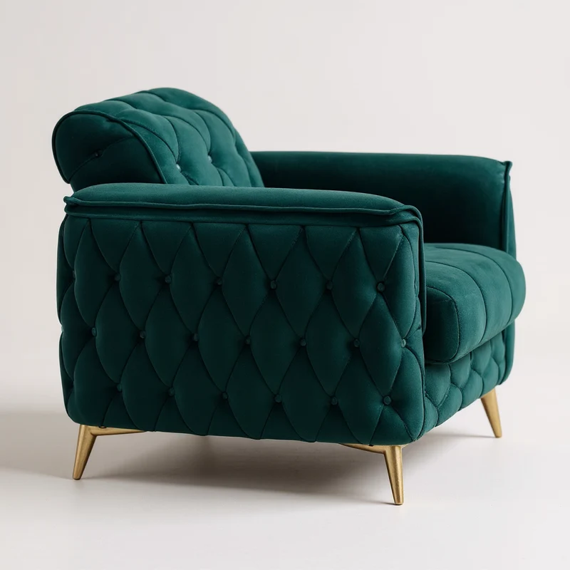 Canapé Convertible 3+2+1 Cubay Velours Vert Émeraude