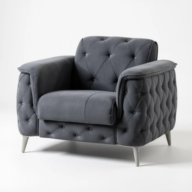 Canapé Convertible 3+2+1 Cubay Velours Gris