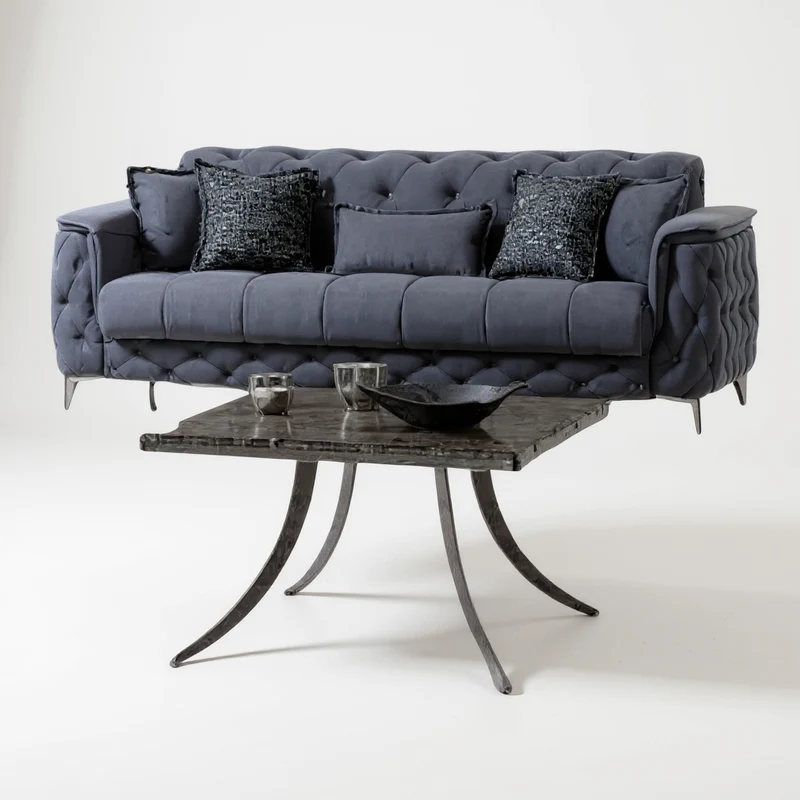 Canapé Convertible 3+2+1 Cubay Velours Gris